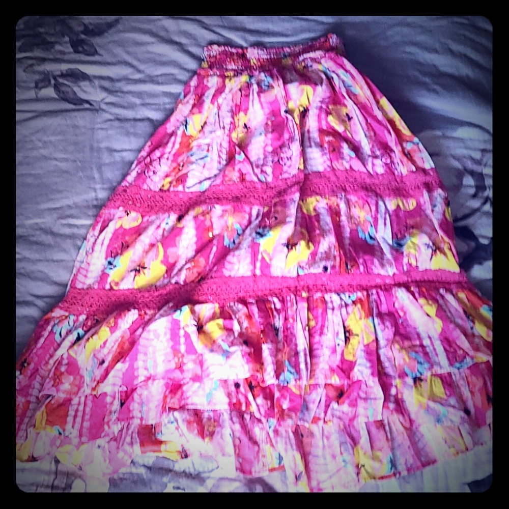 Girls' Justice Pink Floral Skirt